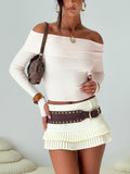 Deei Double Ruffle Mini Skort Soft Lemon