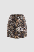 Leopard Print Slit Shorts