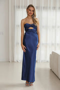 Harley Satin Maxi Dress - Navy