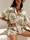 Holiday Fun Print Loose Shorts Two-Piece Set