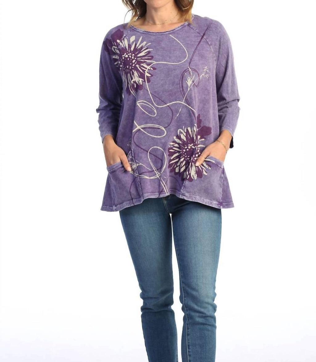Jess & Jane - Carmen Mineral Washed Patch Pocket Tunic Top