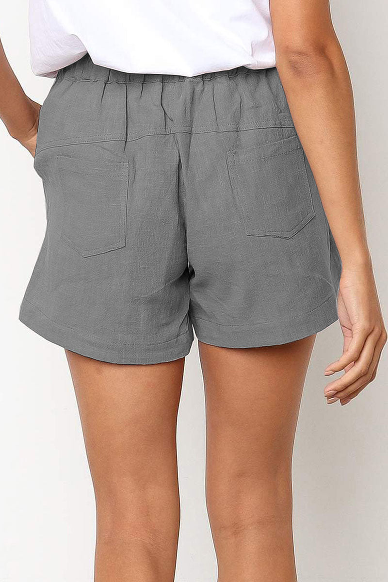 Casual Solid Pocket Loose High Waist Straight Bottoms(7 Colors)