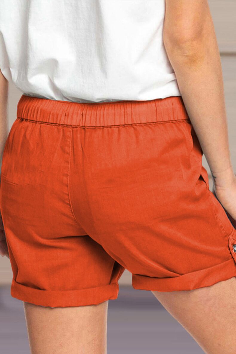 Casual Solid Pocket Straight Solid Color Bottoms(8 Colors)