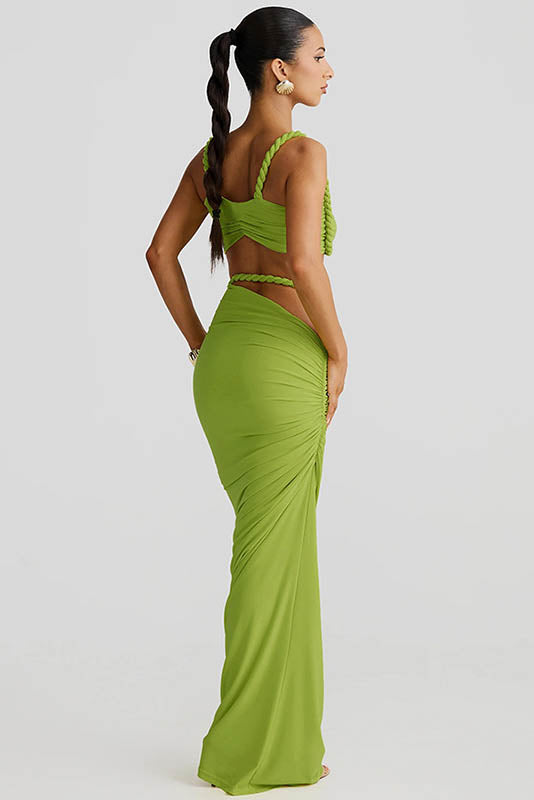 Sea Breeze Halter Bikini & Skirt Set