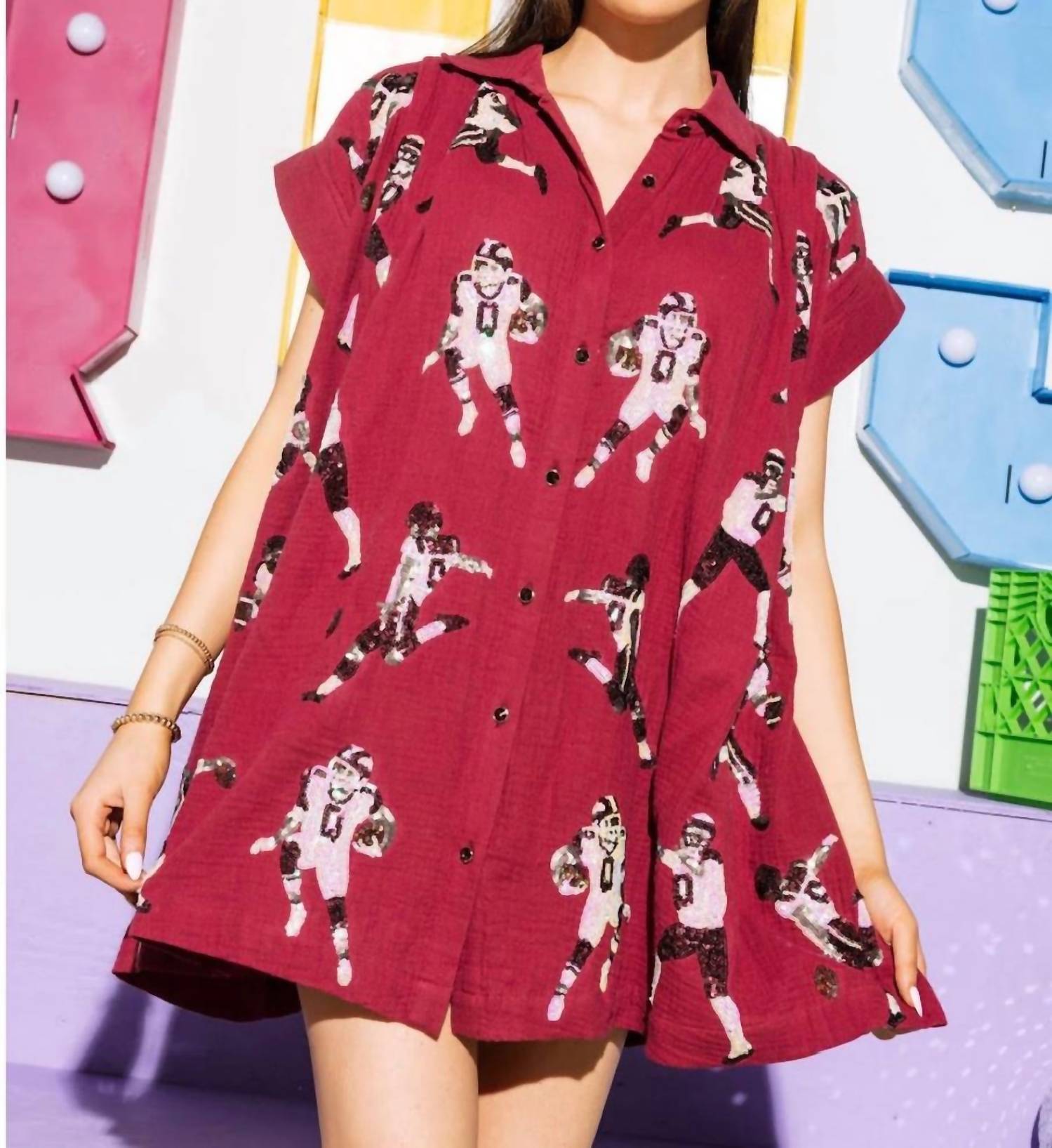 Queen Of Sparkles - Football Player Gauze Dress