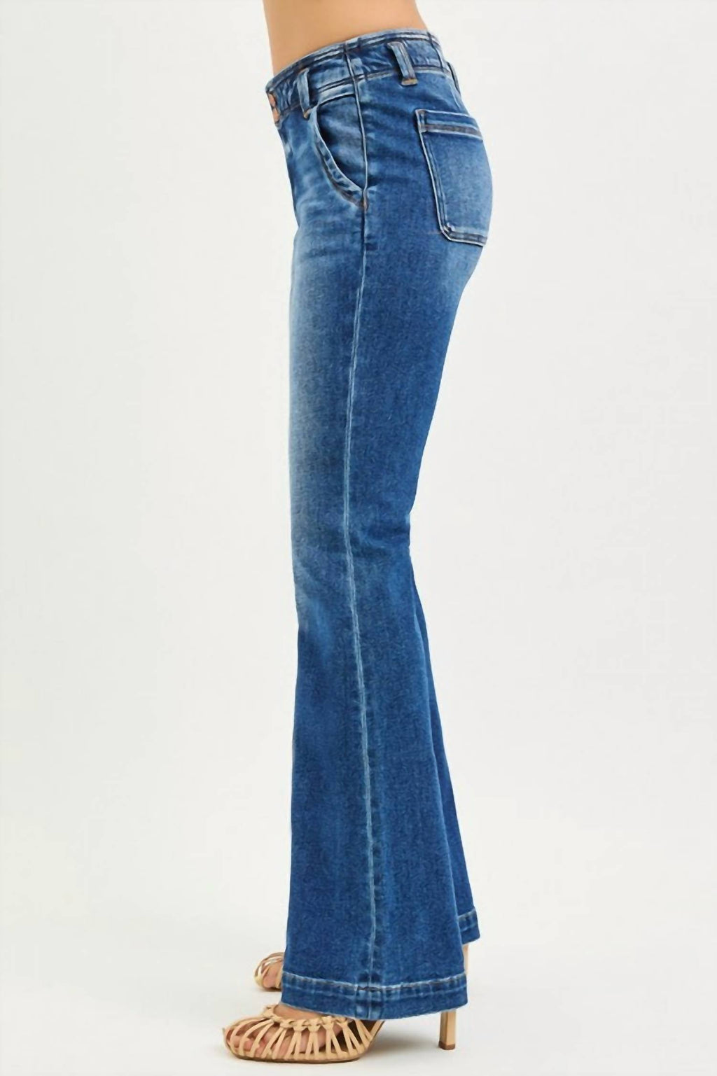 Risen - High Rise Double Button Down Jeans