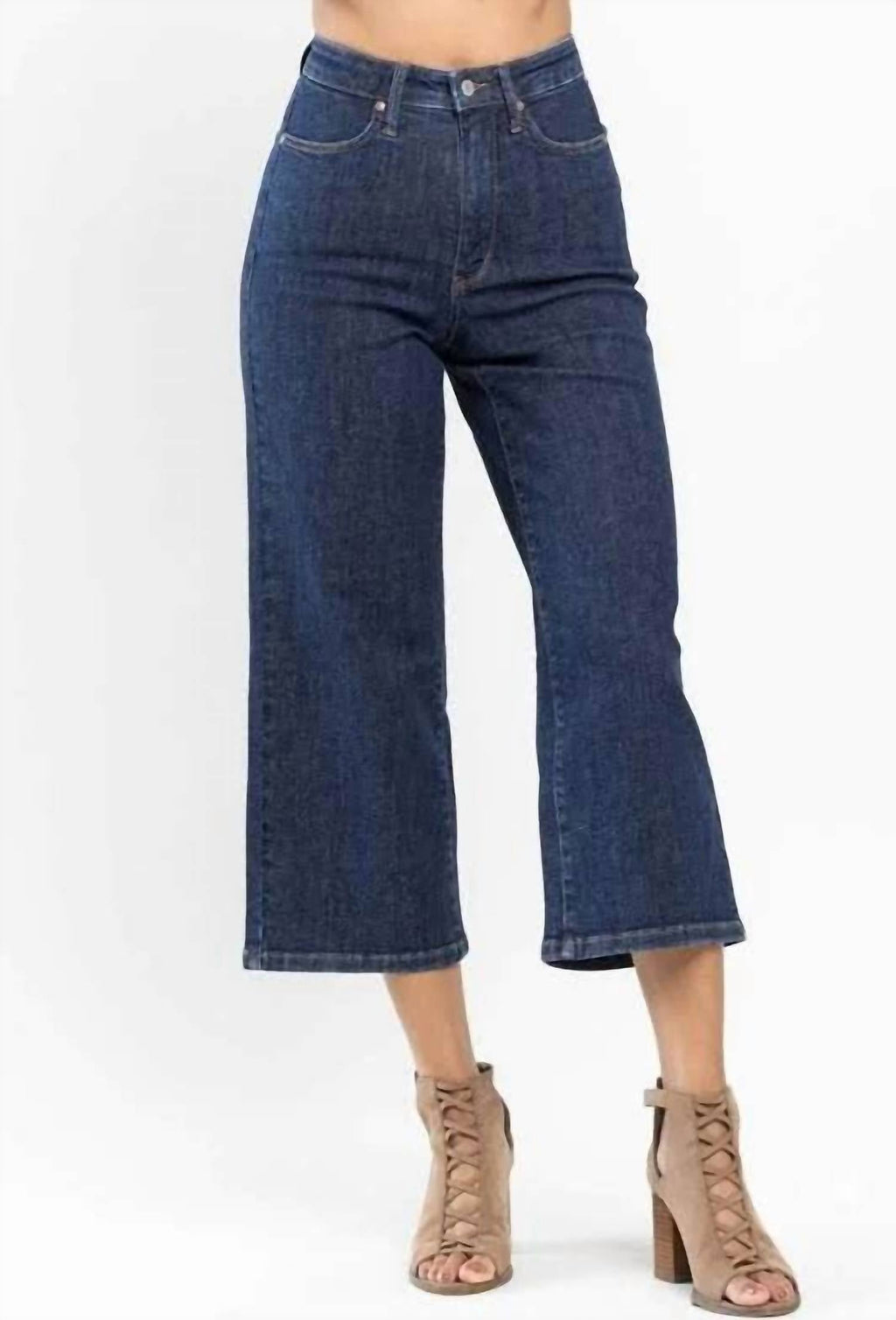 Judy Blue - High Waisted Tummy Control Tailored Crop Wide Leg Jean
