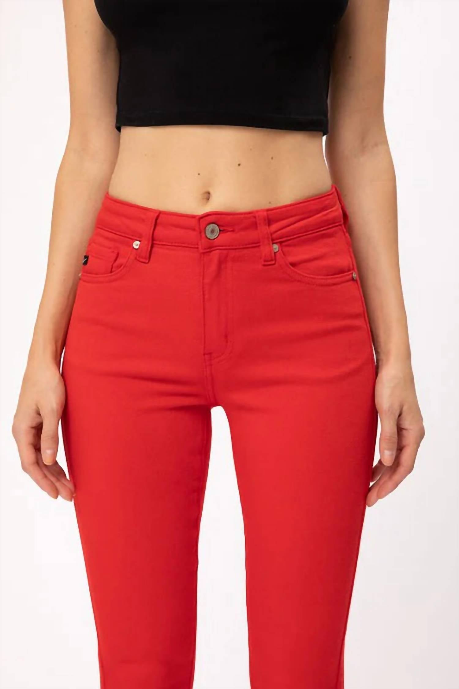Kancan - High Rise Skinny Red Jeans