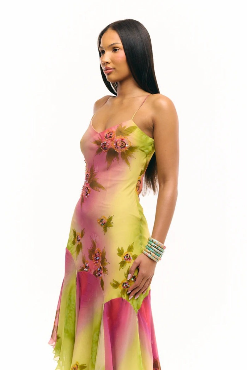 The Coral Gown Midi Dress