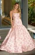 26419 - Ava Presley - Metallic Brocade Gown With Bow