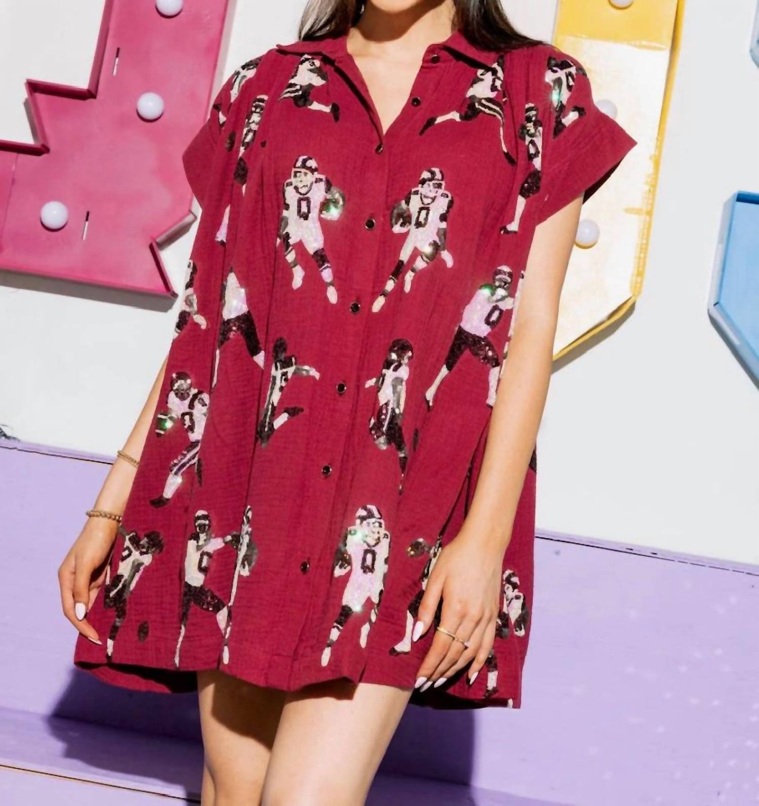 Queen Of Sparkles - Football Player Gauze Dress