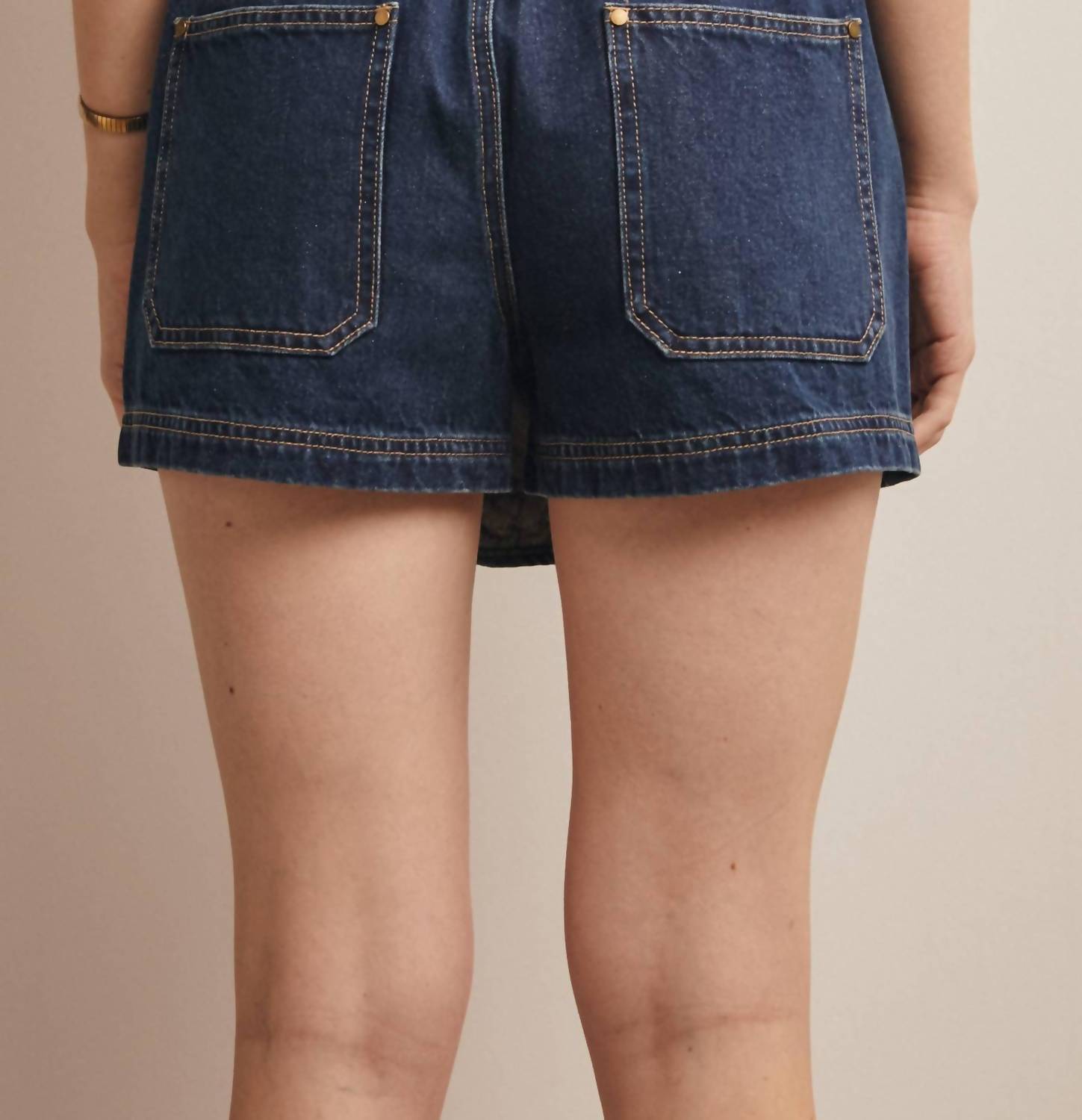Forte - Braided Trim Denim Wrap Skort
