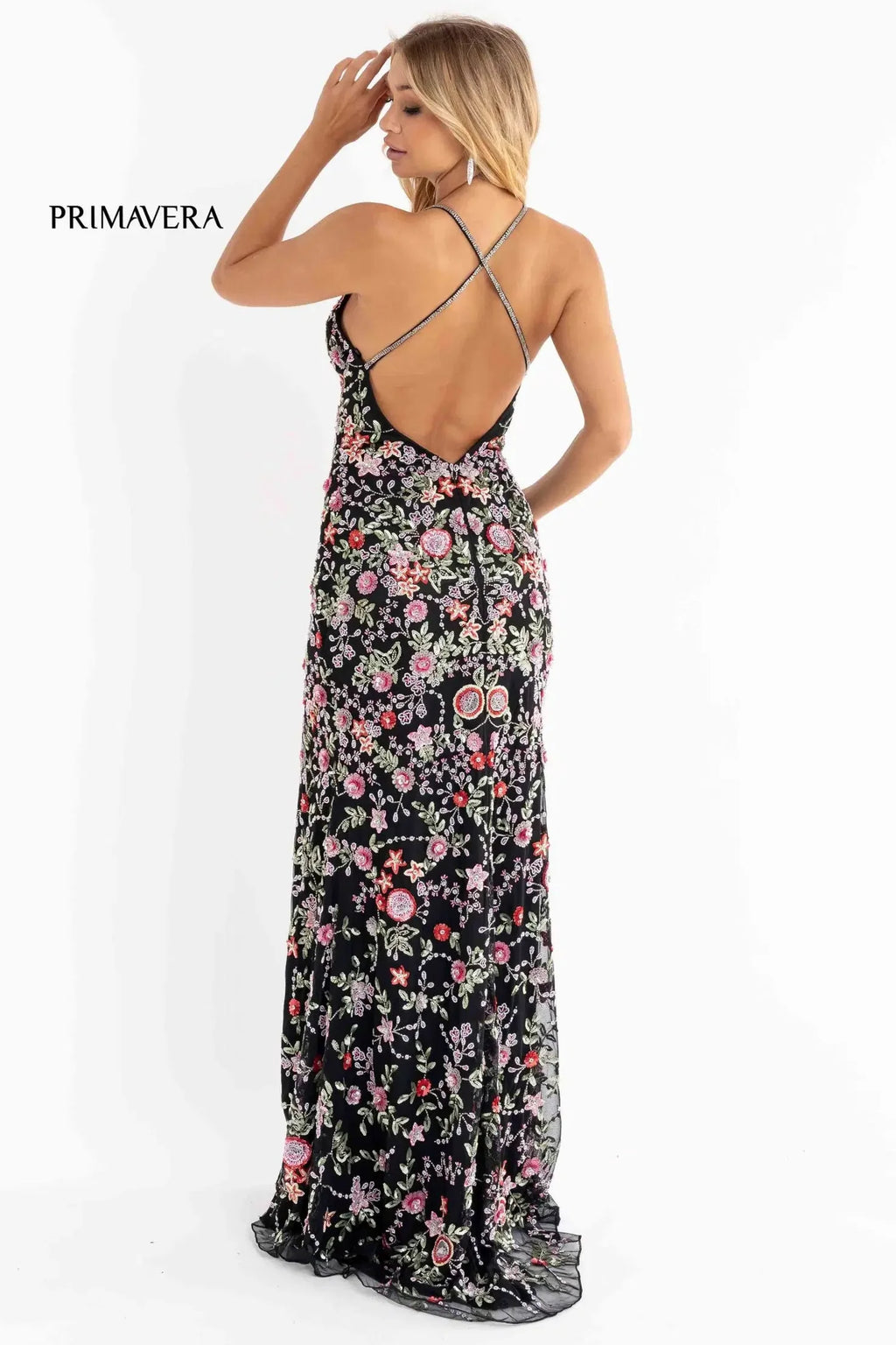 3073 - Primavera - Fitted Gown with Plunging V-Neck