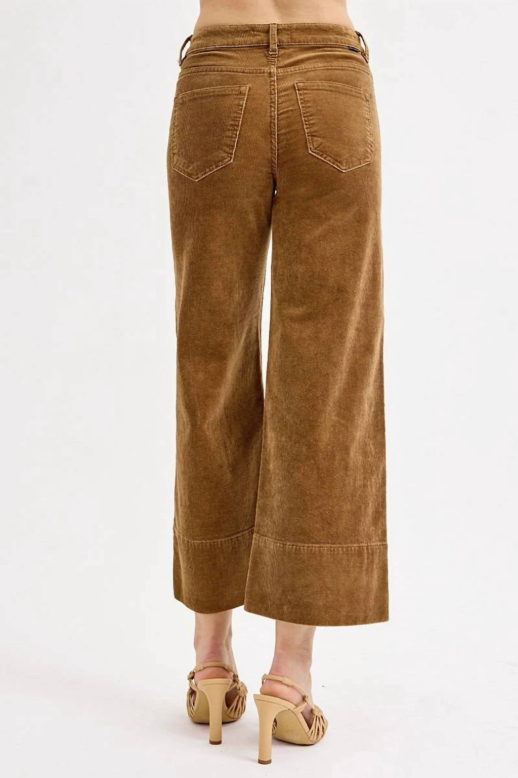 Risen - High Rise Crop Wide Corduroy Pants