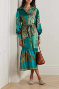 Satin Floral Print Dress