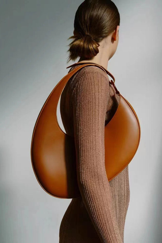 Italian Niche Design Crescent Hobo Shoulder Bag