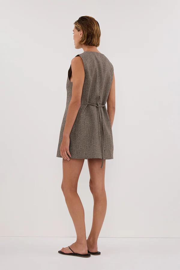 Frankie Choc Tweed Tunic Vest Set