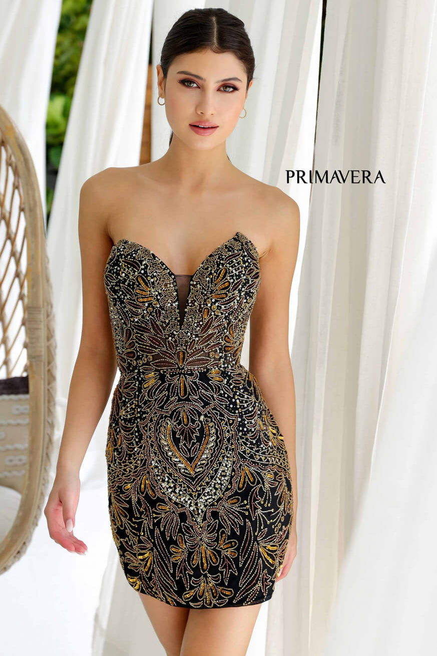 4226 - Primavera - Art Deco-Inspired Beaded Mini Dress