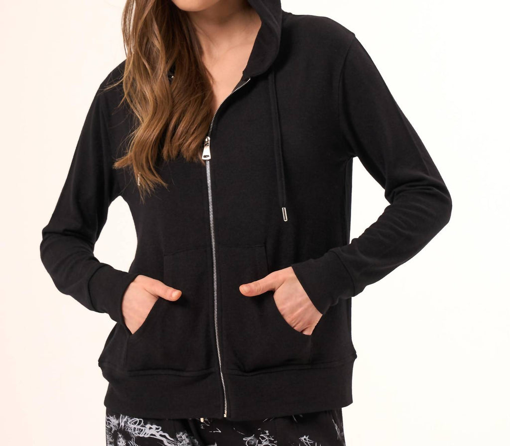 French Kyss - Abstract Print Zip Up Hoodie