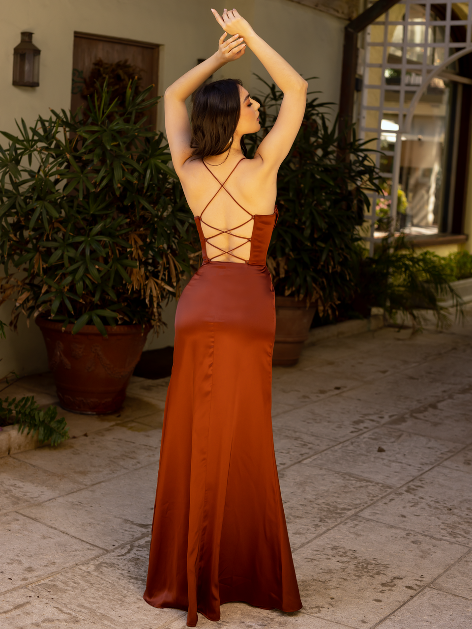 YVETTE GOWN - LUXE SATIN CORSET DRESS
