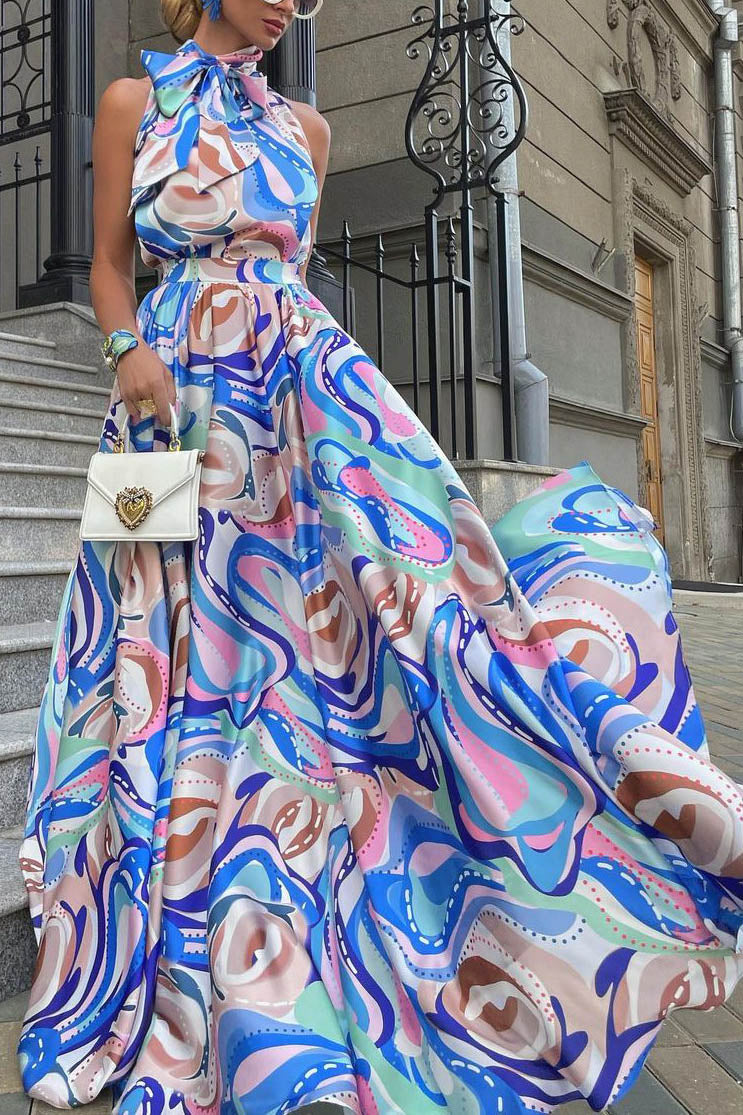 French Style Floral Chiffon Dress