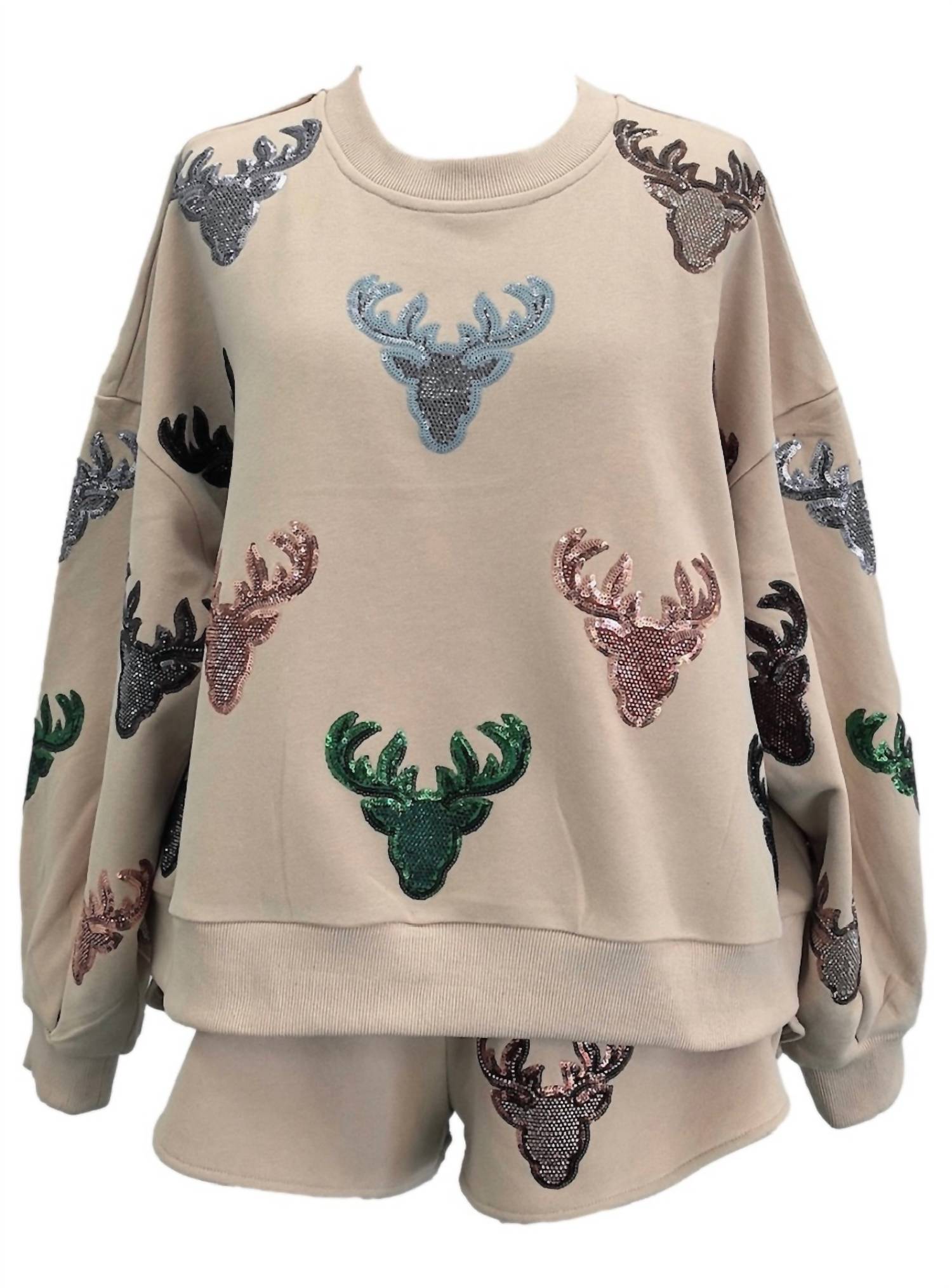 Queen Of Sparkles - Deer Head Sweatshirt