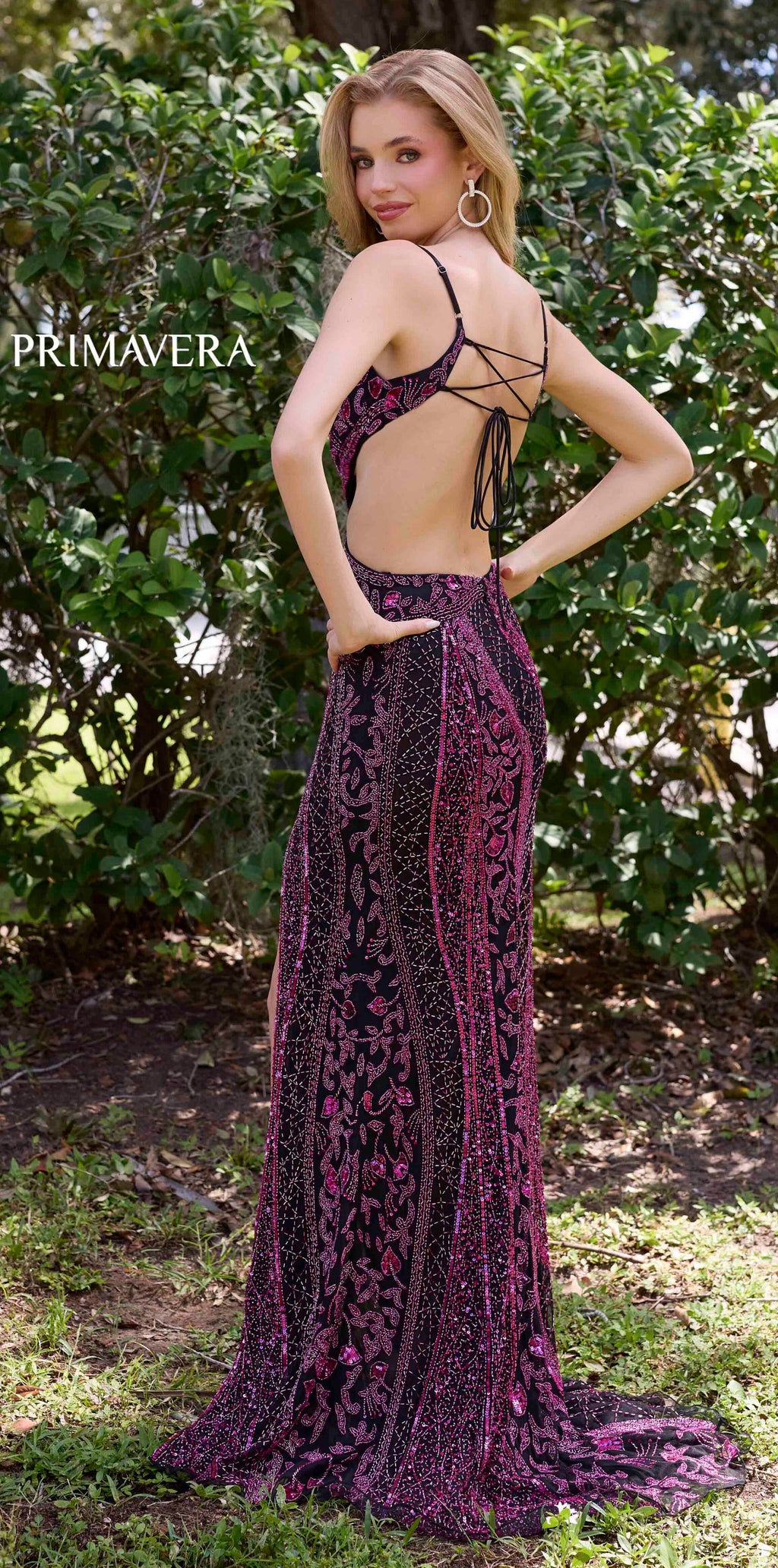 4308 - Primavera - Beaded Gown With Cut-Outs