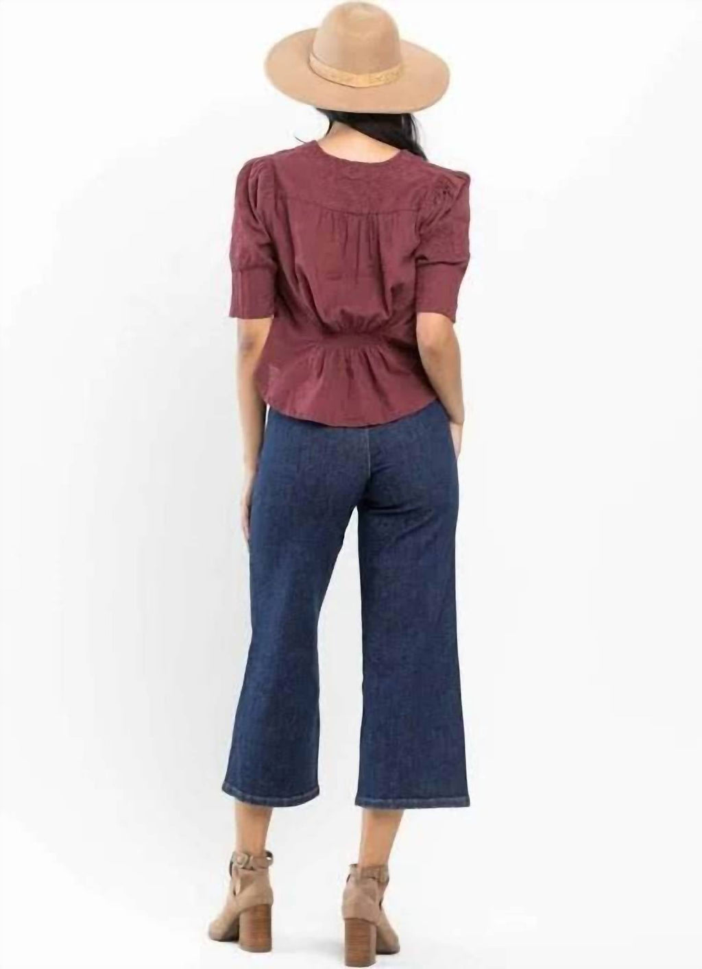 Judy Blue - High Waisted Tummy Control Tailored Crop Wide Leg Jean