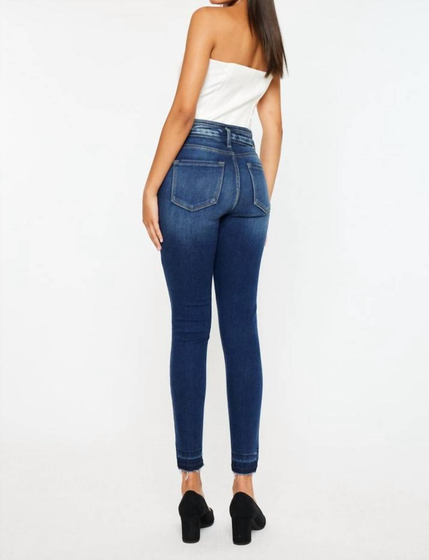 Kancan - High Rise Ankle Skinny Jeans With Released Hem