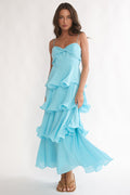 Heather Maxi Dress ¨C Tiered Ruffle Maxi - Tide Blue