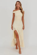Moonlit Magic Asymmetric Neckline Maxi Dress