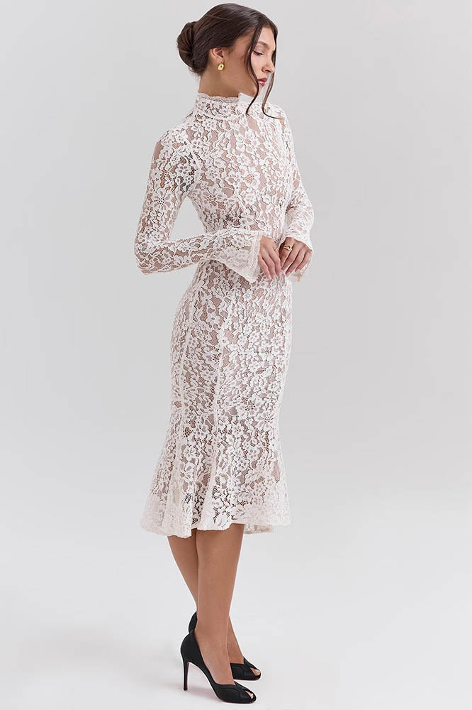 Lace High Waist Slimming Bodycon Dress