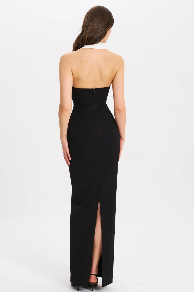 Raelyn Black And White Business Casual Maxi Dress 备份