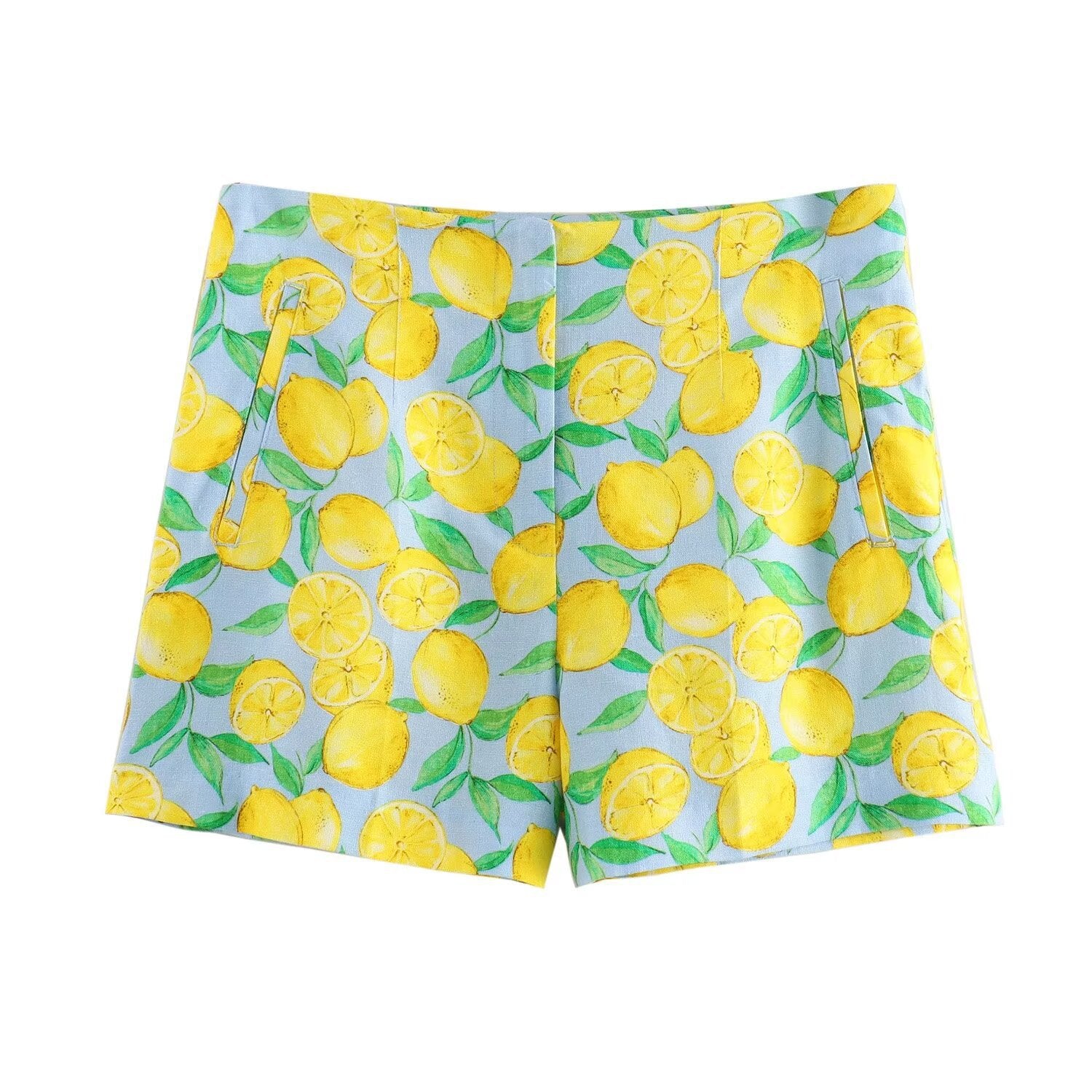 Lemon Print Vacation Shirt and Shorts Set