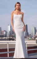 HAVEN GOWN - OFF WHITE STRAPLESS CHIFFON DRESS