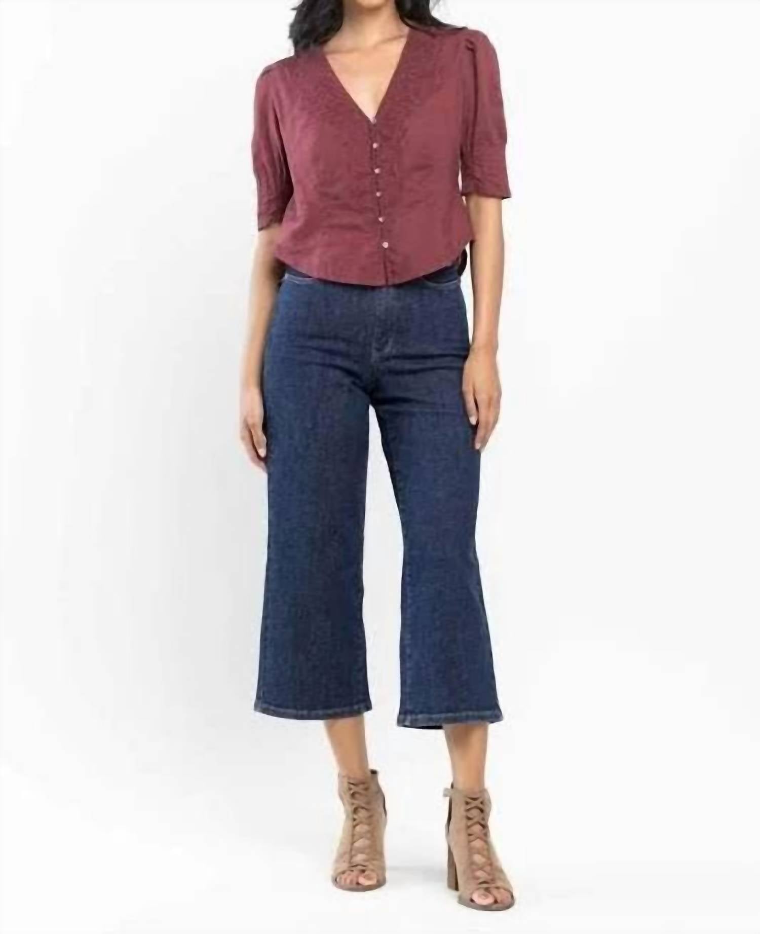 Judy Blue - High Waisted Tummy Control Tailored Crop Wide Leg Jean