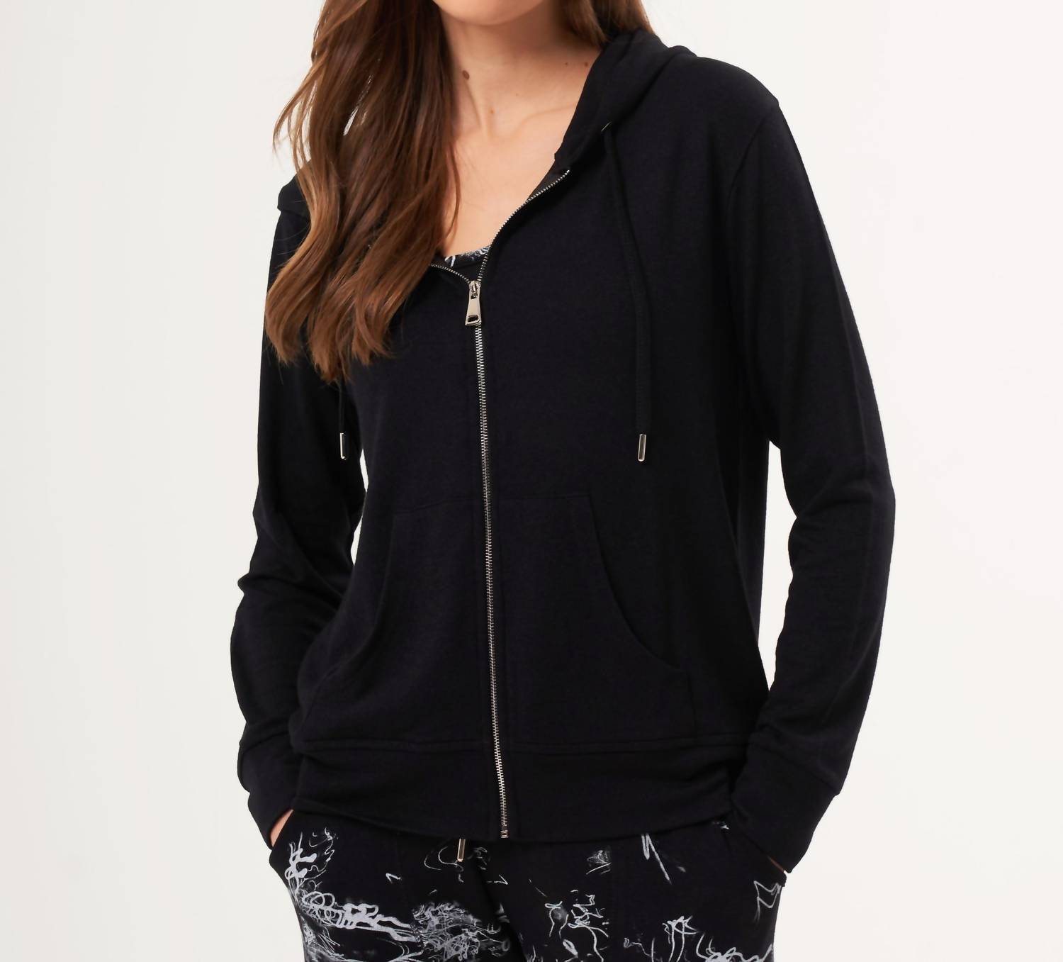 French Kyss - Abstract Print Zip Up Hoodie