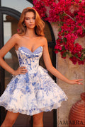 89050 - Amarra - Floral Strapless Corset Mini Dress