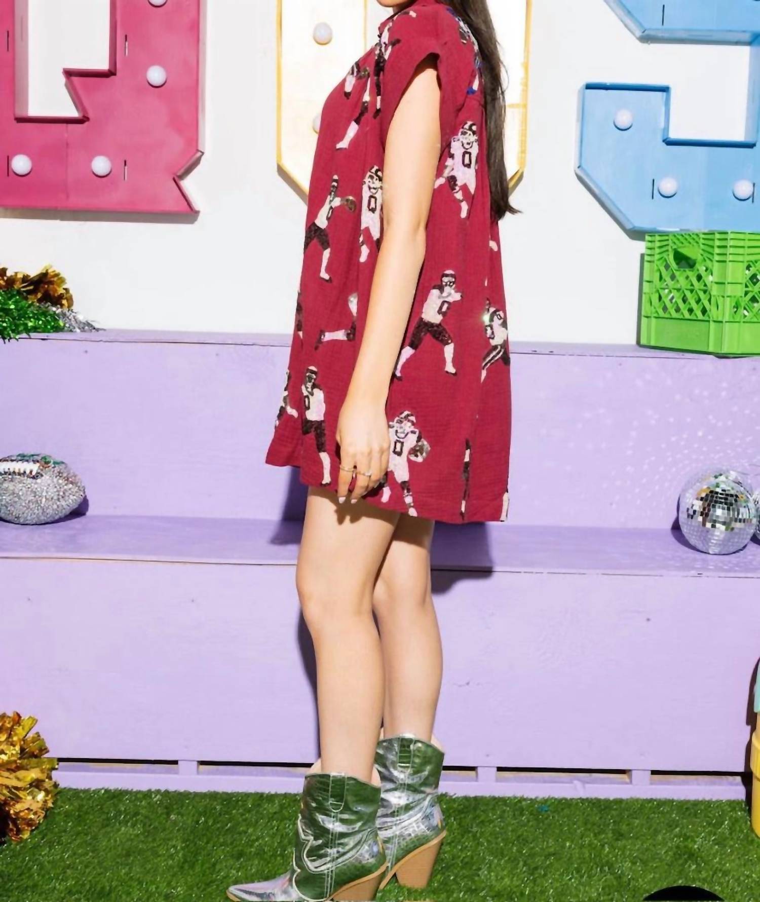 Queen Of Sparkles - Football Player Gauze Dress