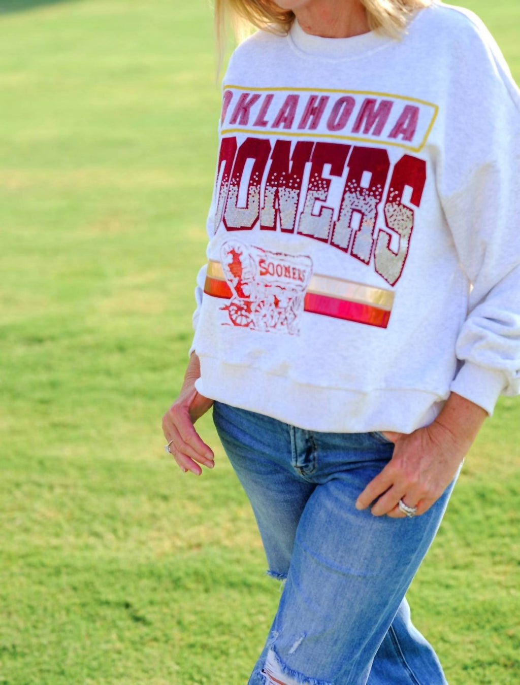 Queen Of Sparkles - Sooners Vintage Sweatshirt