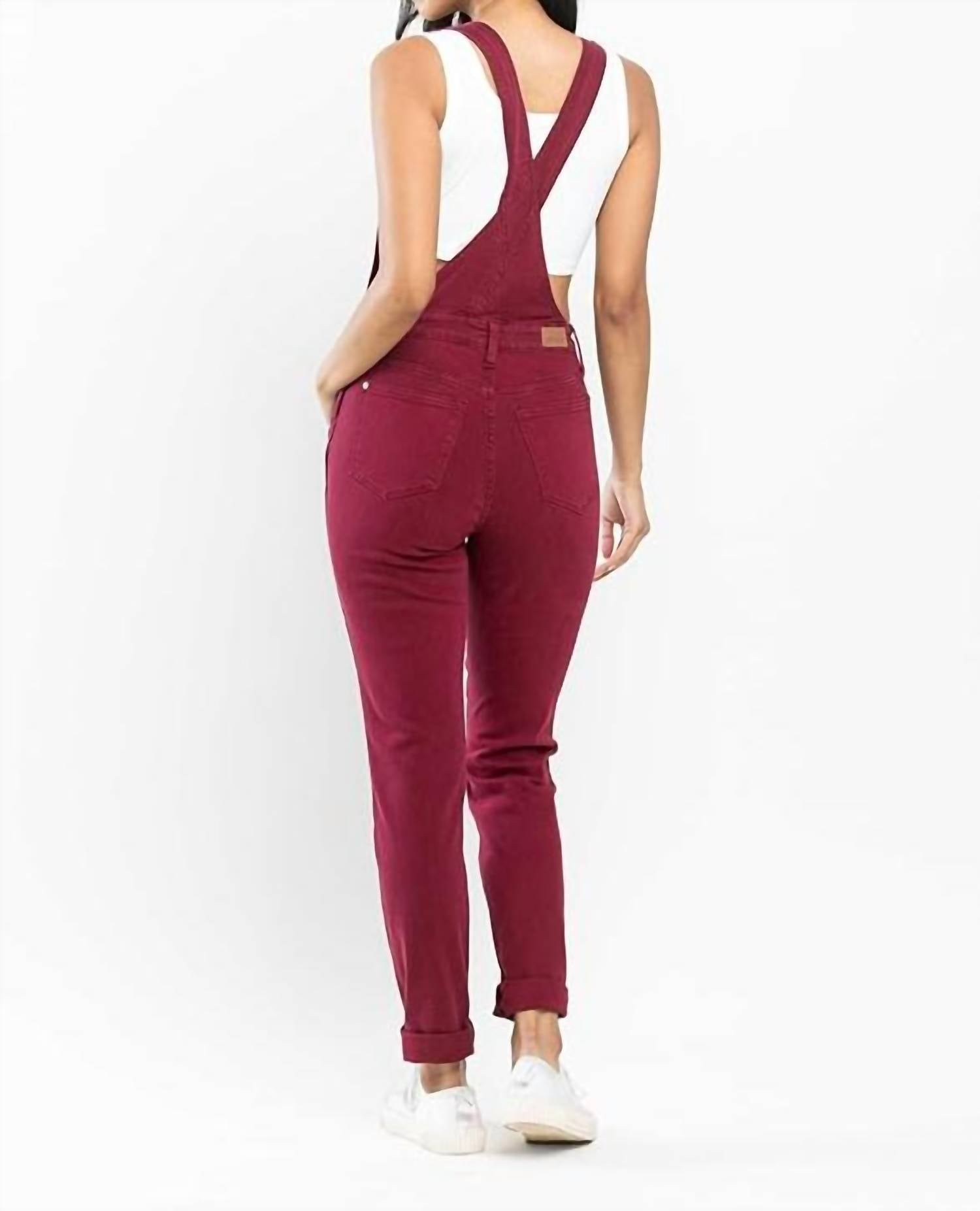 Judy Blue - Garment Dyed High Rise Double Cuffed Overalls