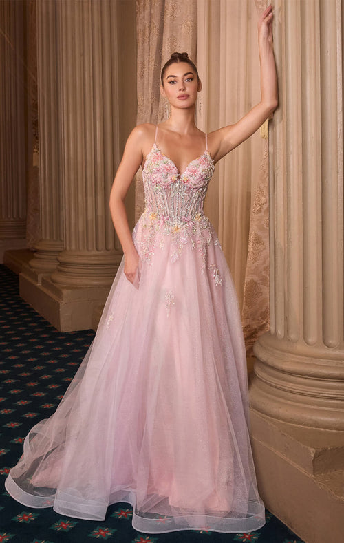 A1477 - Waltzing Beaded Bouquet Ball Gown - ANDREA & LEO