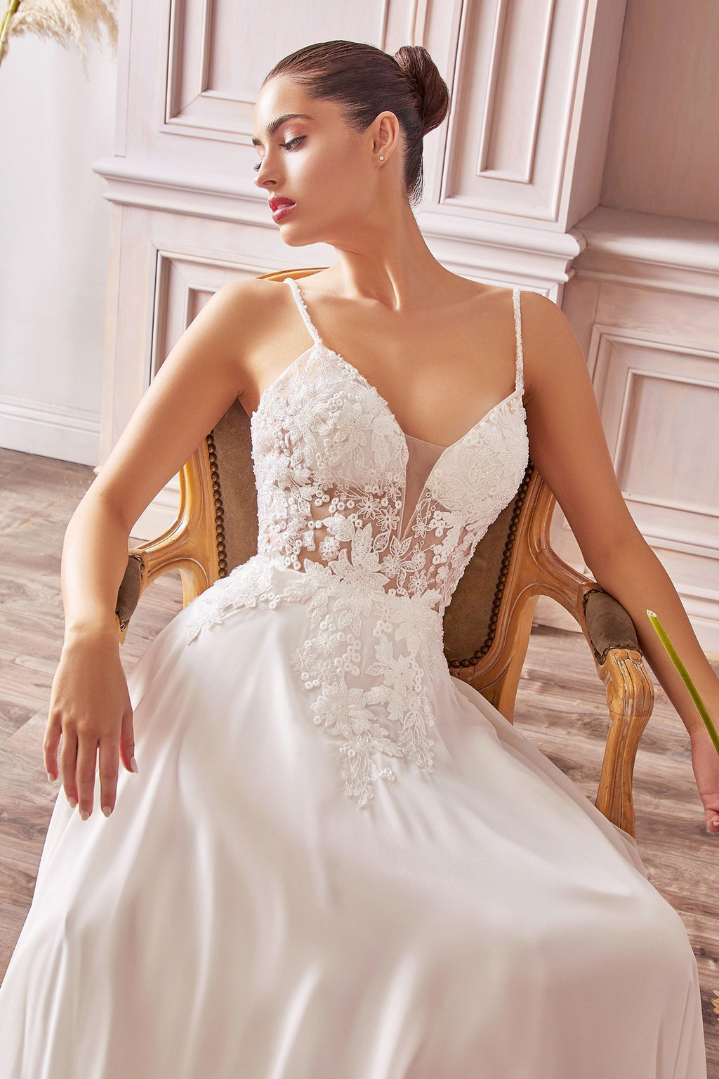 Avianna Gown - Floral Lace A-Line Chiffon Dress