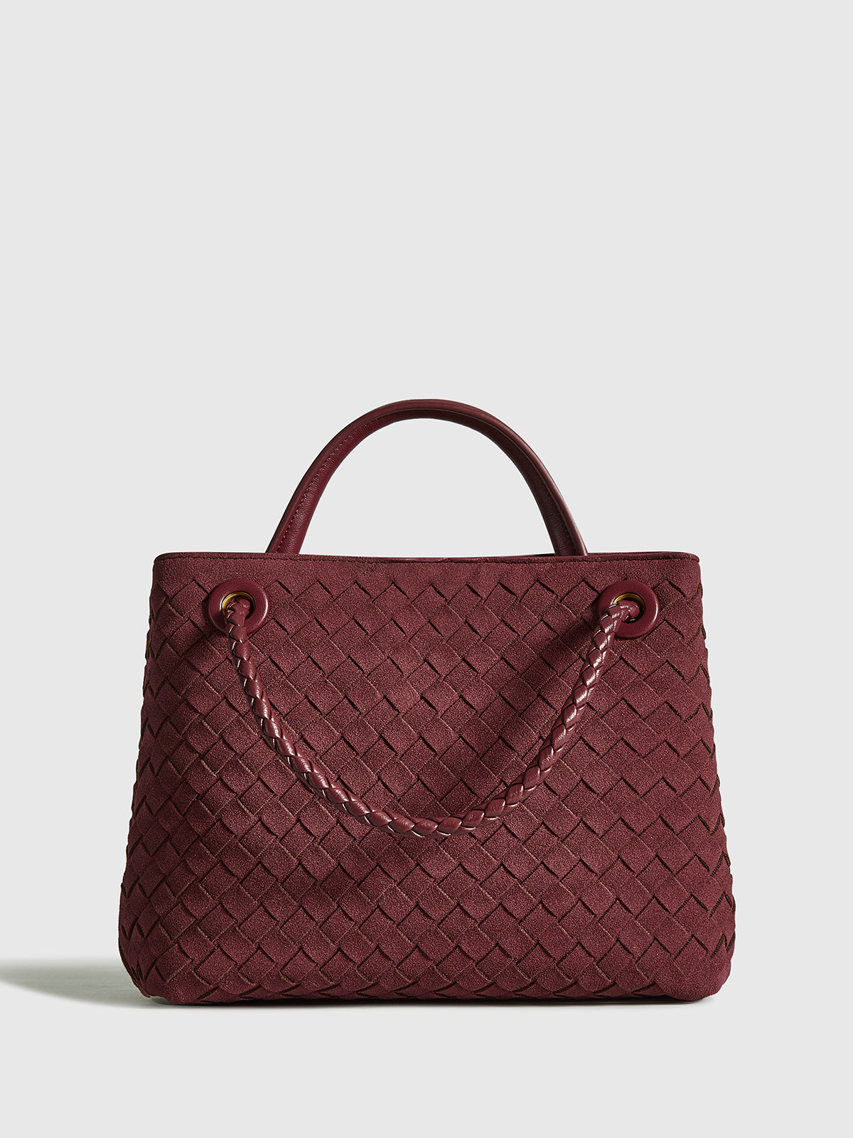 Woven Crossbody Tote with Gold Hardware