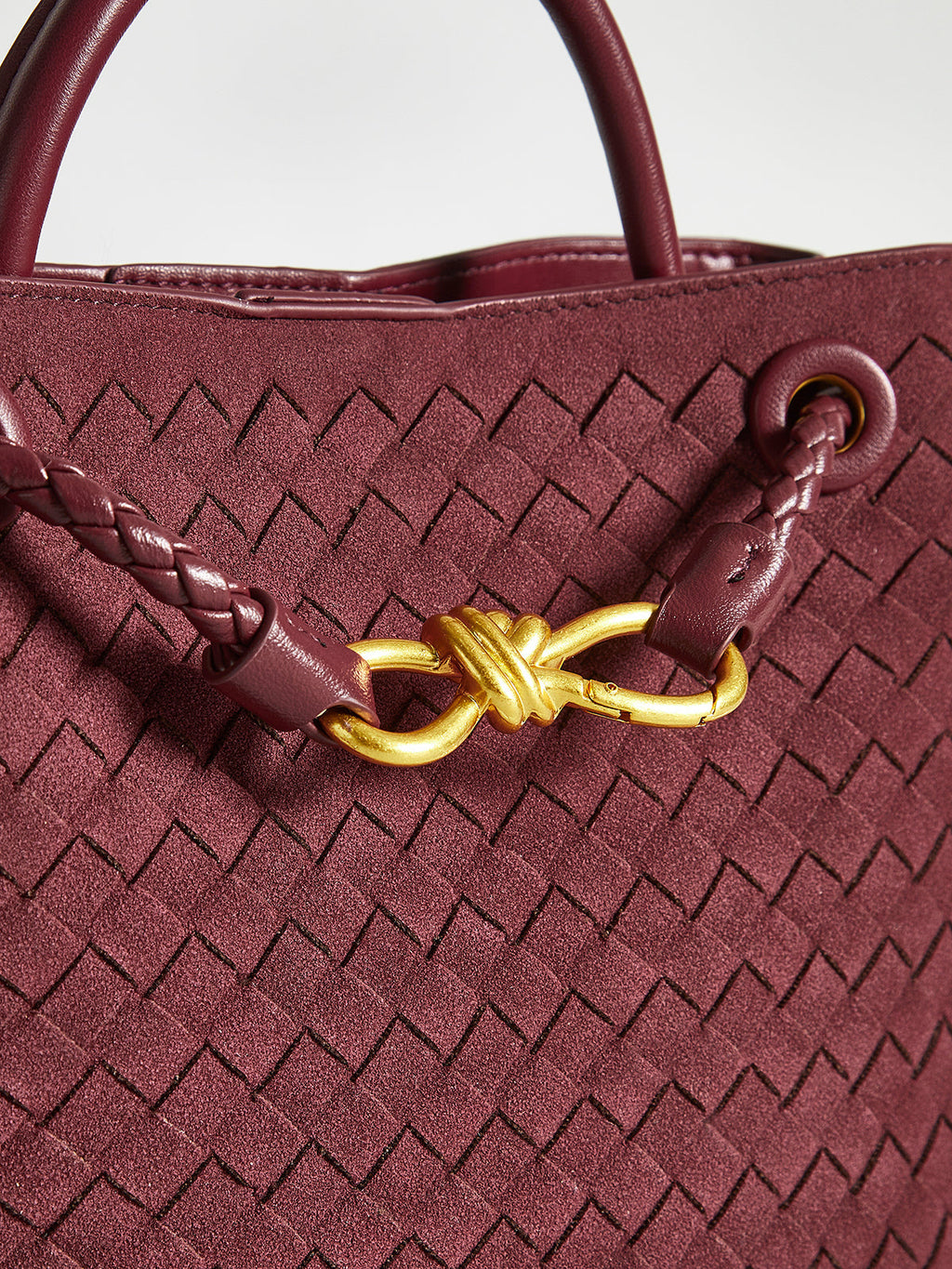 Woven Crossbody Tote with Gold Hardware