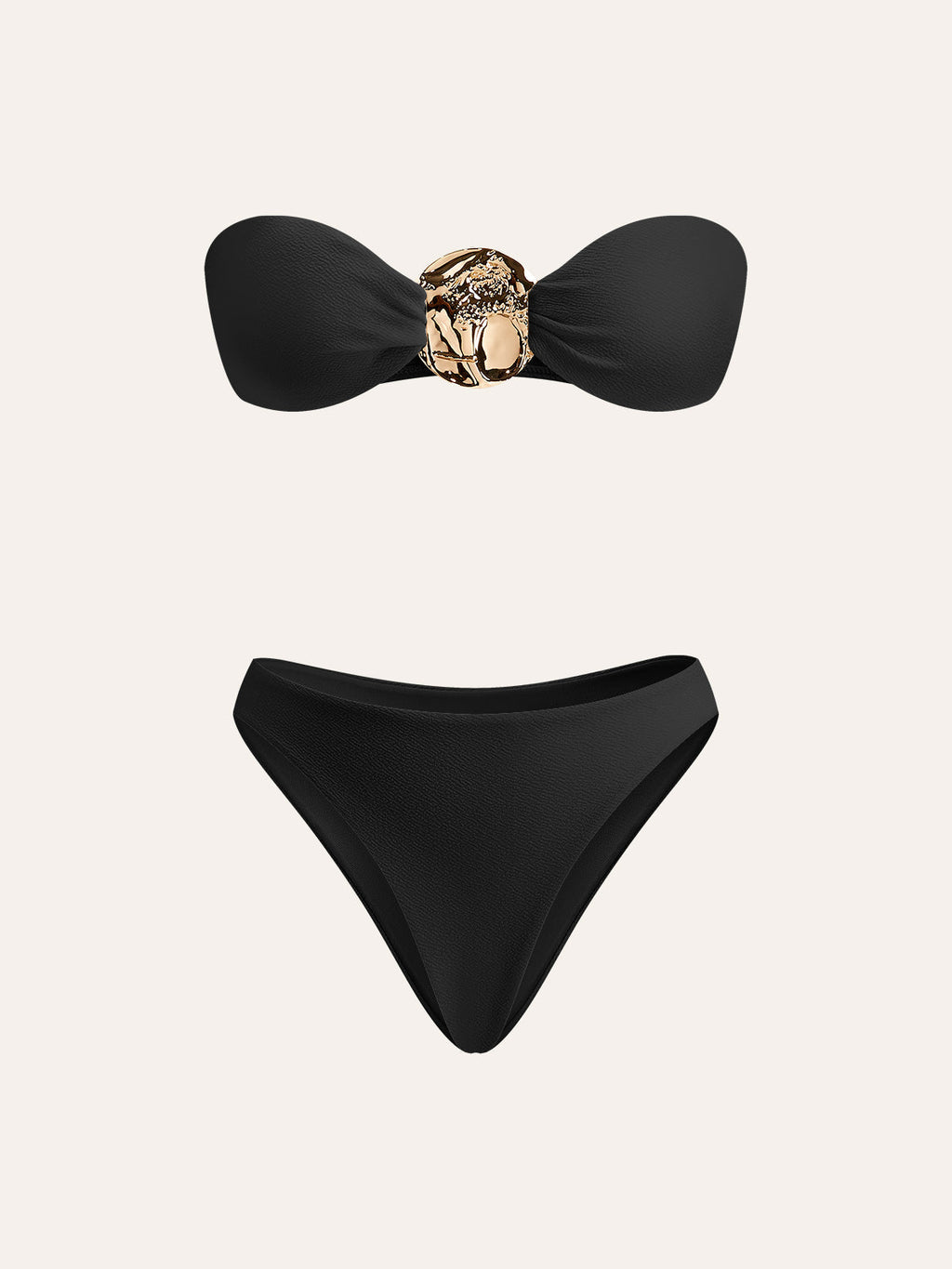 Gold Detail Bikini With Cover-Up