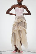 Bahati Ruffle Asymmetric Maxi Skirt