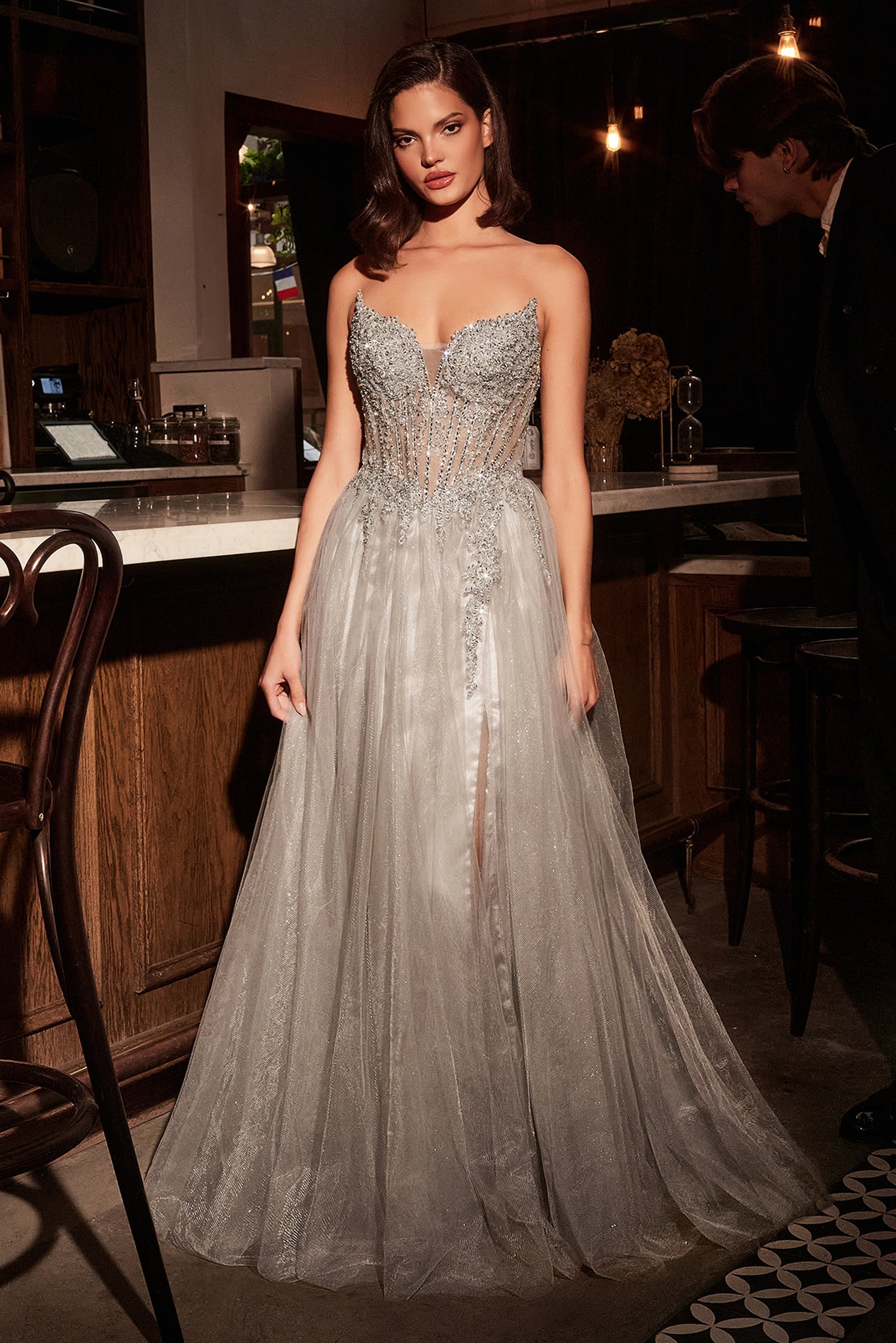 MERI GOWN - STRAPLESS LAYERED TULLE A-LINE DRESS