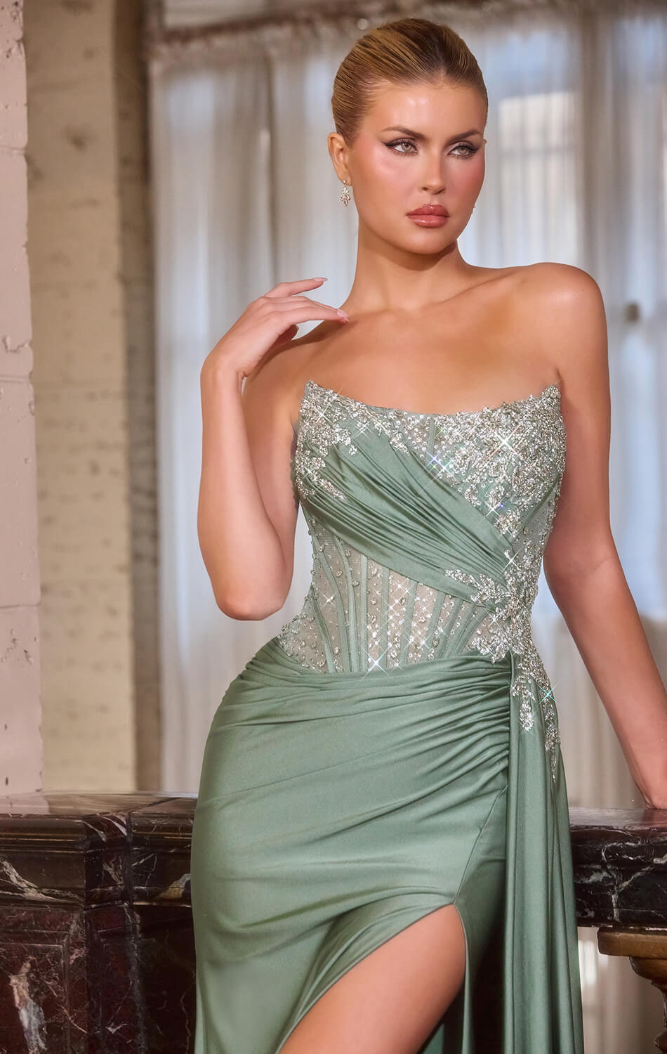 Femka Gown â€?Draped Waist Strapless Dress