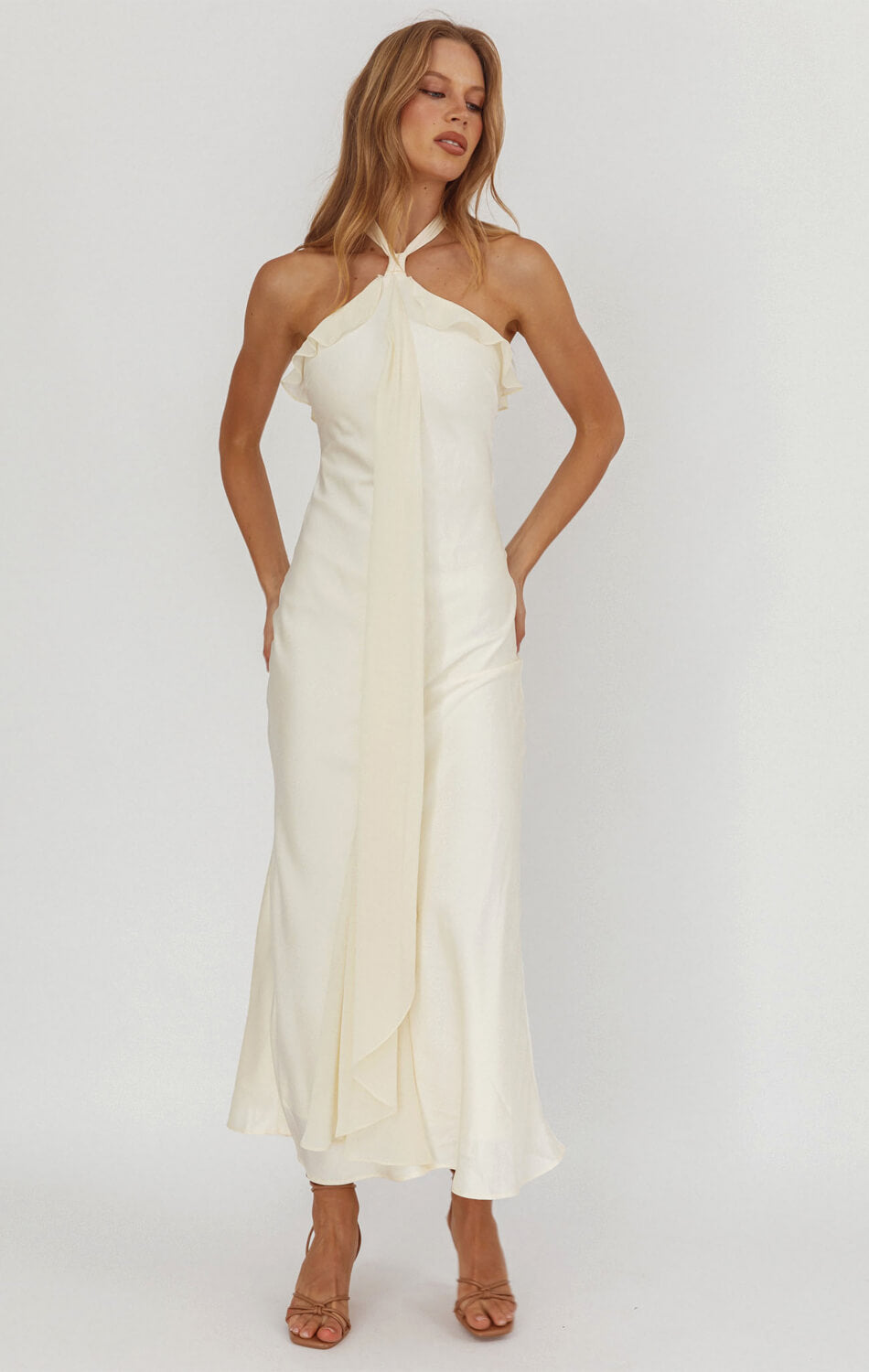 LUMI¨¨RE HALTER MAXI DRESS - BUTTER YELLOW